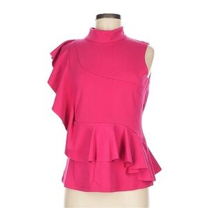 Like New Gracia Elegant Pink Ruffle Top Size Medium